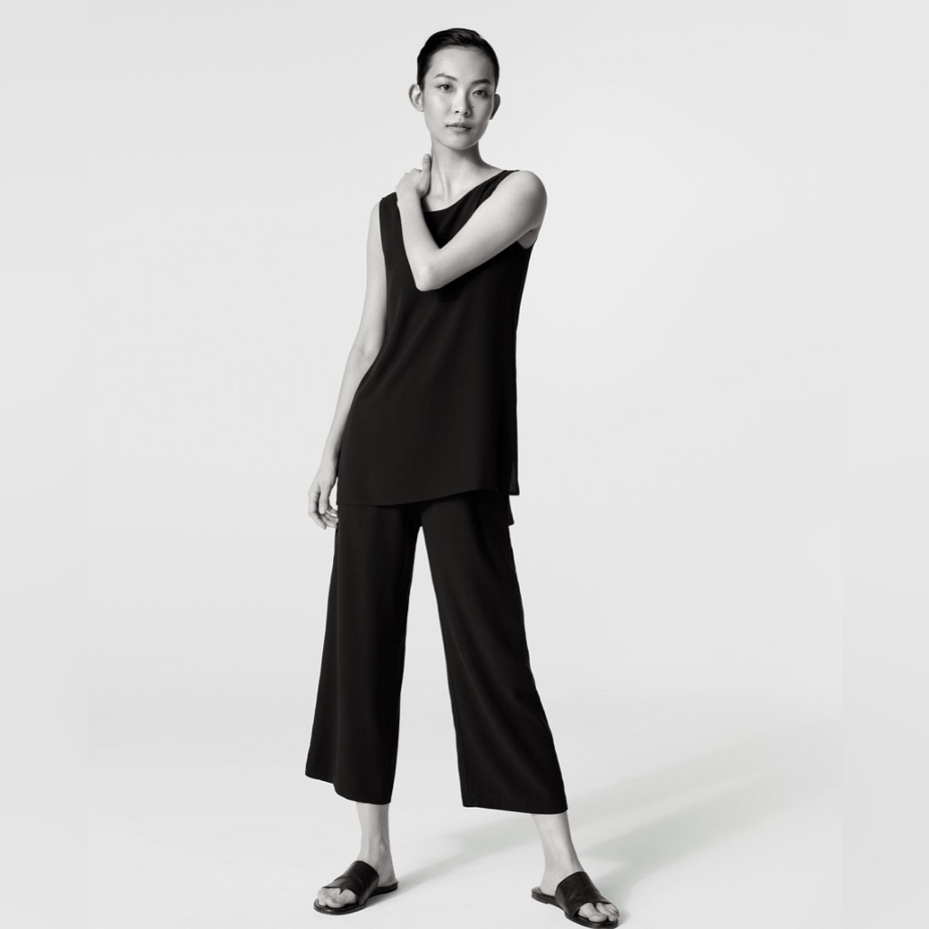 Eileen Fisher Silk Crop Pull On Pants